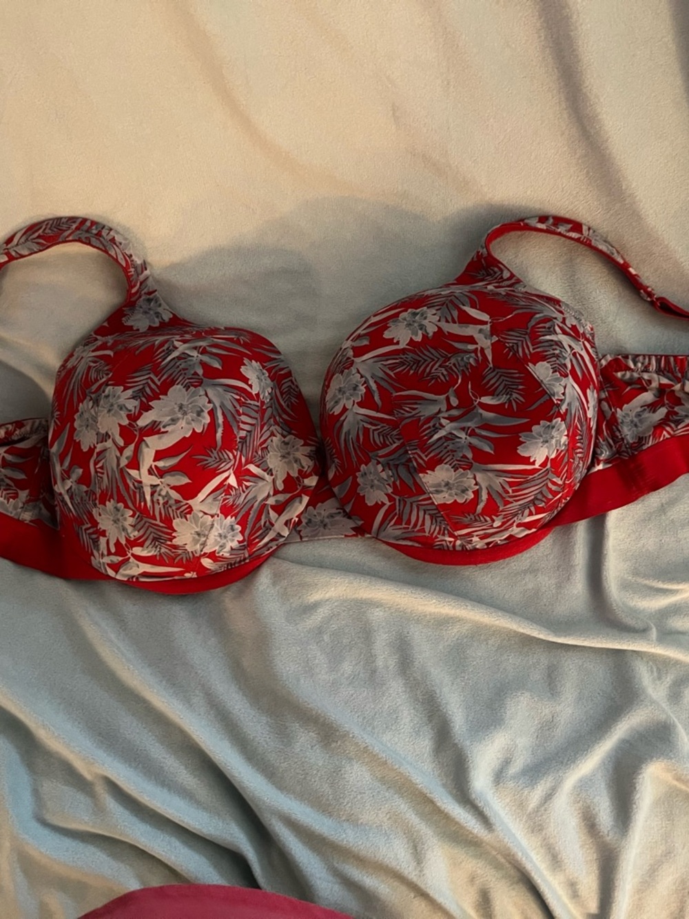 Cacique Red Floral T-Shirt Bra